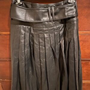 Elegant, black, faux leather skirt